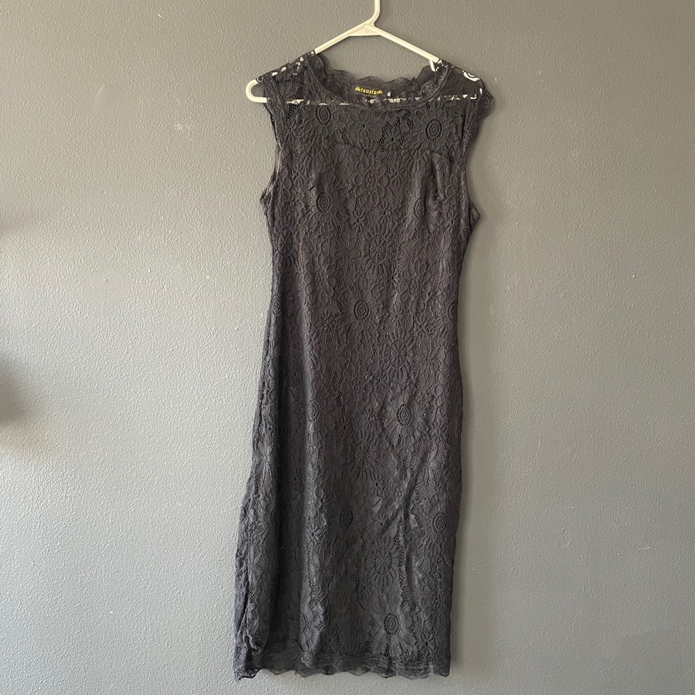 Elegant Stanzin Black Lace Dress